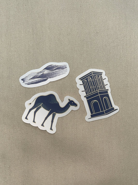 Sticker (كثبان رملية، جمل، براجيل)
