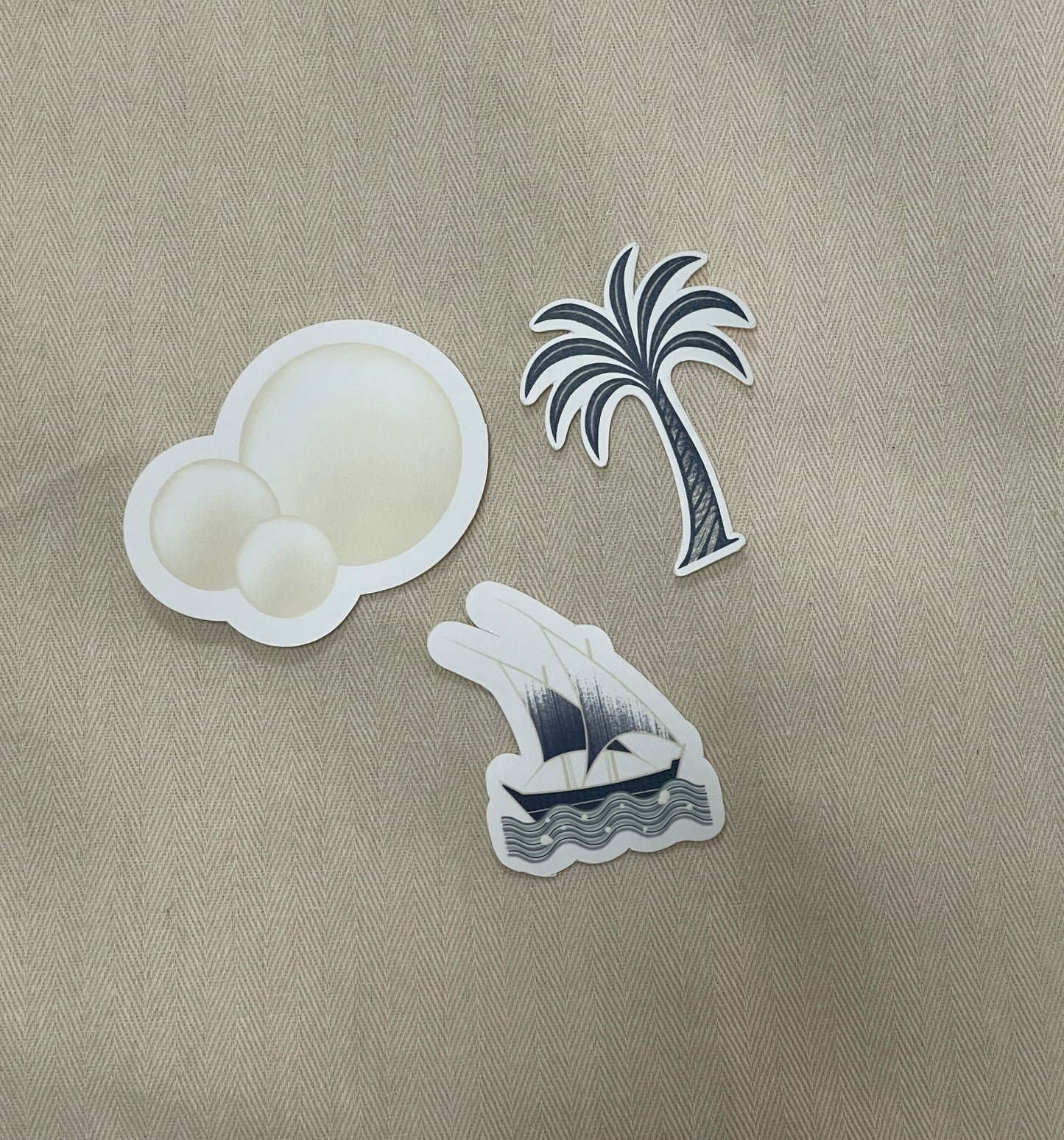 Sticker (سفينة اللؤلؤ، نخلة، لؤلؤ)